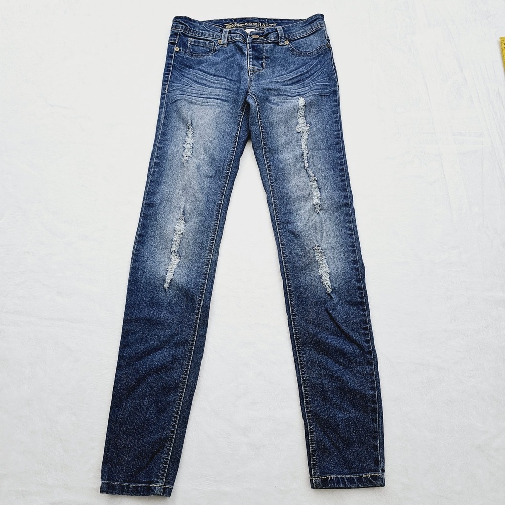 Blue Asphalt Jeans Junior Jegging Women Small Denim Distressed - Picture 2 of 8